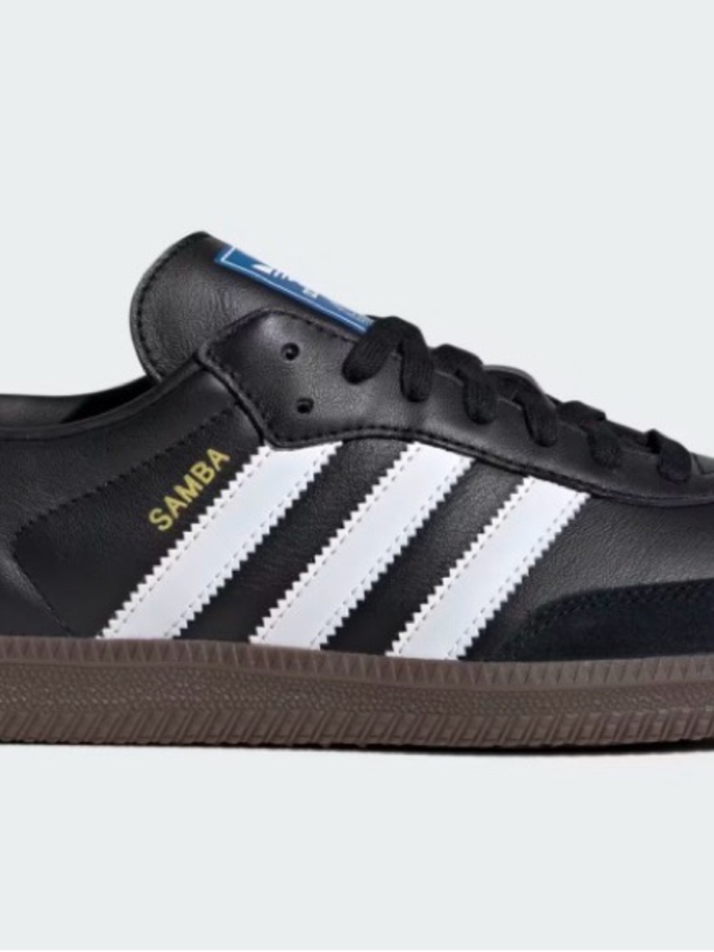 adidas Samba Black Leather Sneaker with White Stripes